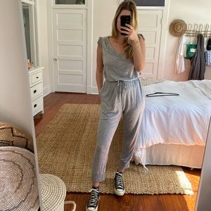 Stars Above Gray Sweatpant Jumpsuit